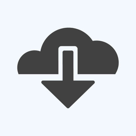 Icon Downloads. suitable for Mobile Apps symbol. glyph style. simple design editable. design template vector. simple symbol illustrationのイラスト素材