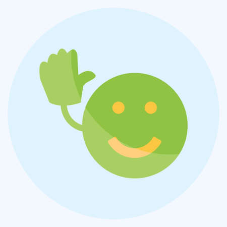 Icon Emoticon Bye. suitable for Emoticon symbol. flat style. simple design editable. design template vector. simple symbol illustrationのイラスト素材