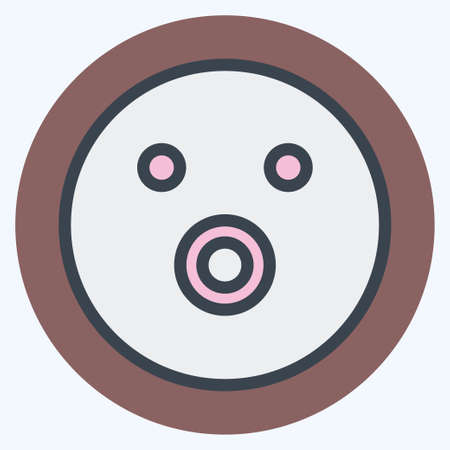 Icon Emoticon Flashed. suitable for Emoticon symbol. color mate style. simple design editable. design template vector. simple symbol illustrationのイラスト素材