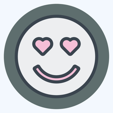Icon Emoticon Love. suitable for Emoticon symbol. color mate style. simple design editable. design template vector. simple symbol illustrationのイラスト素材