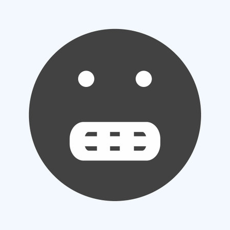 Icon Emoticon Grinning. suitable for Emoticon symbol. glyph style. simple design editable. design template vector. simple symbol illustrationのイラスト素材