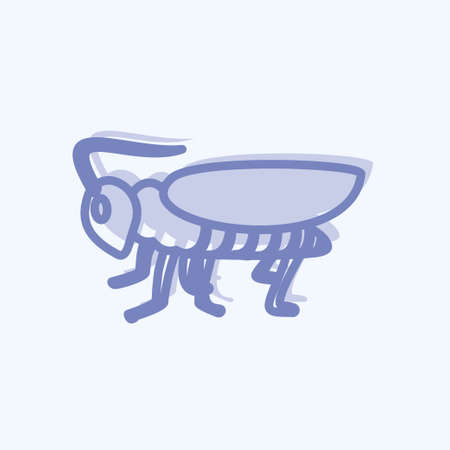 Icon Grasshopper. suitable for Animal symbol. two tone style. simple design editable. design template vector. simple symbol illustrationのイラスト素材