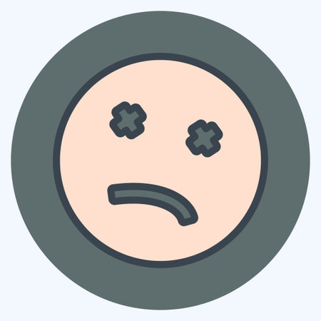 Icon Emoticon Dead. suitable for Emoticon symbol. color mate style. simple design editable. design template vector. simple symbol illustrationのイラスト素材