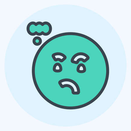 Icon Emoticon Thinking. suitable for Emoticon symbol. color mate style. simple design editable. design template vector. simple symbol illustrationのイラスト素材