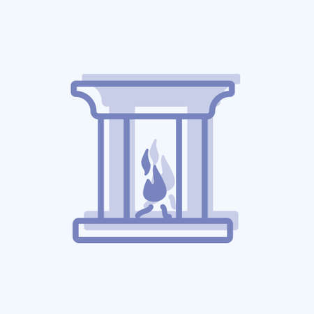 Icon Fireplace. suitable for Home symbol. two tone style. simple design editable. design template vector. simple symbol illustrationのイラスト素材