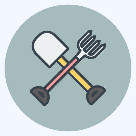 Icon Farming Tools. suitable for Garden symbol. color mate style. simple design editable. design template vector. simple symbol illustrationのイラスト素材