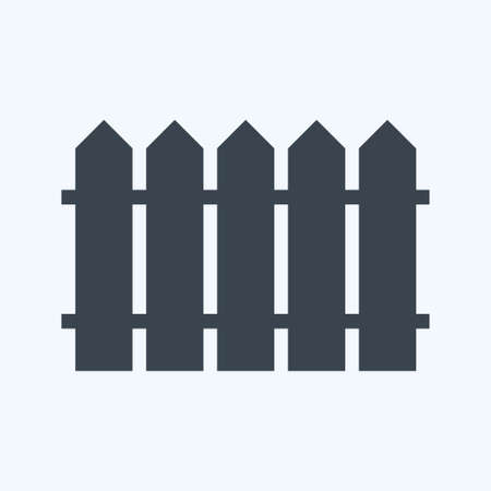 Icon Fence. suitable for garden symbol. glyph style. simple design editable. design template vector. simple symbol illustrationのイラスト素材