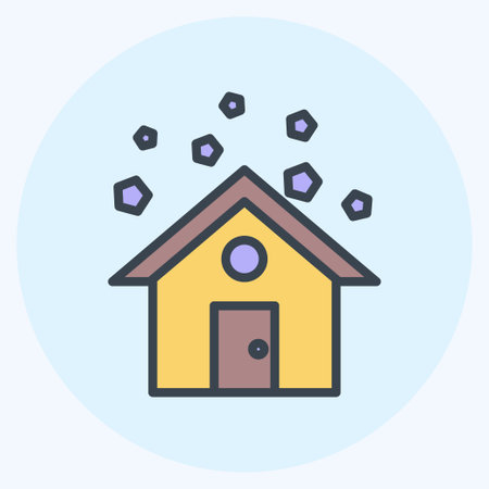 Icon Hailstorm. suitable for disasters symbol. color mate style. simple design editable. design template vector. simple symbol illustrationのイラスト素材