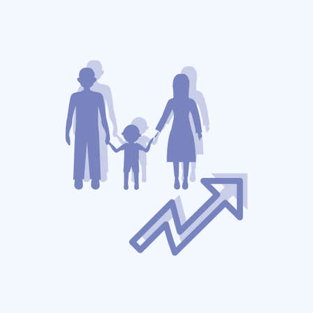 Icon Population Growth. suitable for Community symbol. two tone style. simple design editable. design template vector. simple symbol illustrationのイラスト素材