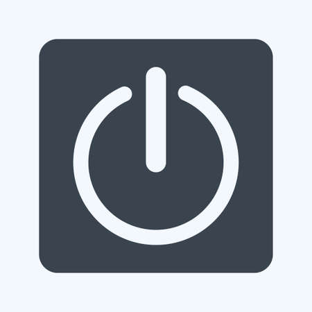 Icon Power Button. suitable for Programming symbol. glyph style. simple design editable. design template vector. simple symbol illustrationのイラスト素材