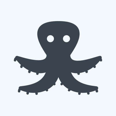 Icon Octopus. suitable for Sea symbol. glyph style. simple design editable. design template vector. simple symbol illustrationのイラスト素材