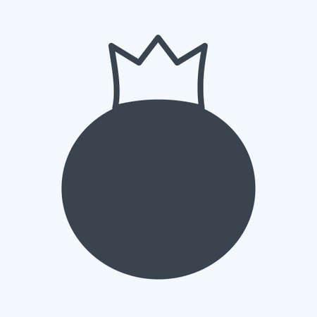 Icon Pomegranate. suitable for Fruits and Vegetables symbol. glyph style. simple design editable. design template vector. simple symbol illustrationのイラスト素材
