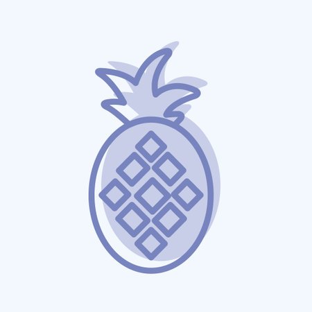 Icon Pineapple. suitable for Fruits and Vegetables symbol. two tone style. simple design editable. design template vectorのイラスト素材
