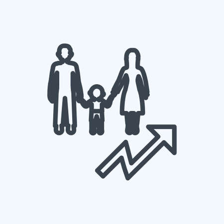 Icon Population Growth. suitable for Community symbol. line style. simple design editable. design...