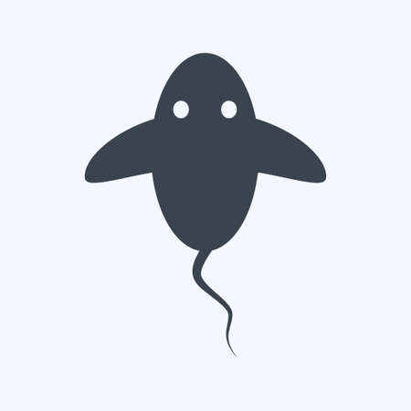 Icon Ray Fish. suitable for Sea symbol. glyph style. simple design editable. design template vector. simple symbol illustrationのイラスト素材