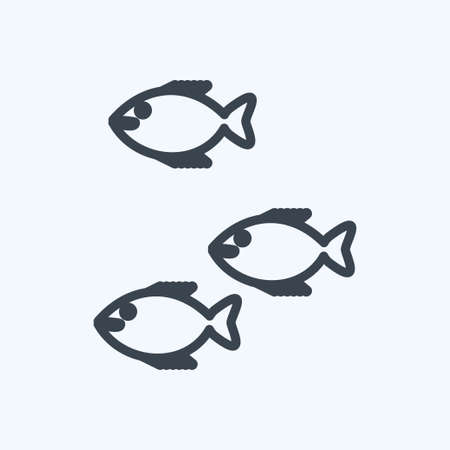 Icon Small Fish. suitable for Sea symbol. line style. simple design editable. design template vector. simple symbol illustrationのイラスト素材