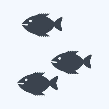 Icon Small Fish. suitable for Sea symbol. glyph style. simple design editable. design template vector. simple symbol illustrationのイラスト素材