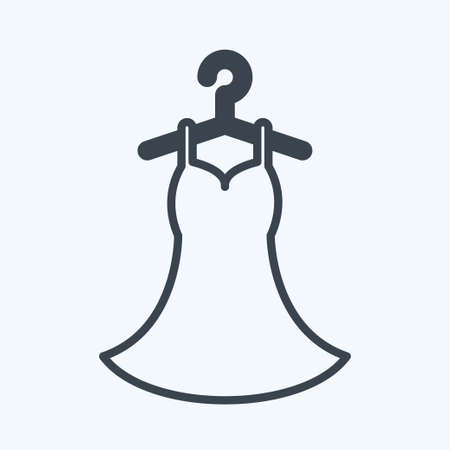 Icon Stitched Dress. suitable for Tailor symbol. glyph style. simple design editable. design template vector. simple symbol illustrationのイラスト素材