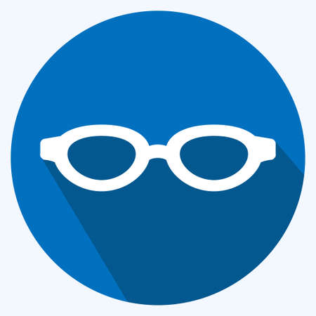 Icon Sunglasses. suitable for men accessories symbol. long shadow style. simple design editable. design template vector. simple symbol illustrationのイラスト素材