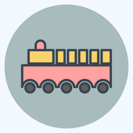 Icon Toy Train. suitable for Toy symbol. color mate style. simple design editable. design template vector. simple symbol illustrationのイラスト素材