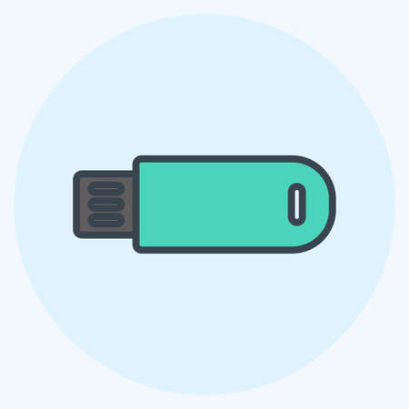 Icon USB Cable. suitable for Education symbol. color mate style. simple design editable. design...