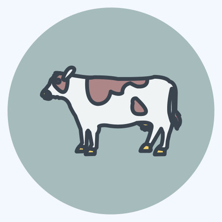 Icon Cow. suitable for Garden symbol. color mate style. simple design editable. design template vector. simple symbol illustrationの写真素材