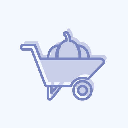 Icon Wheelbarrow. suitable for Garden symbol. two tone style. simple design editable. design template vector. simple symbol illustrationのイラスト素材