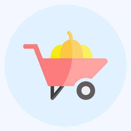 Icon Wheelbarrow. suitable for Garden symbol. flat style. simple design editable. design template vector. simple symbol illustrationのイラスト素材