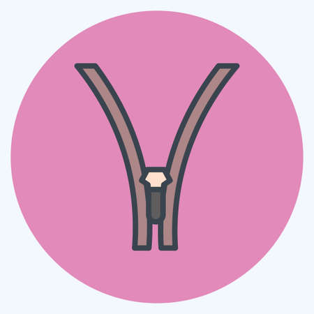 Icon Zipper. suitable for Tailor symbol. color mate style. simple design editable. design template vector. simple symbol illustrationのイラスト素材