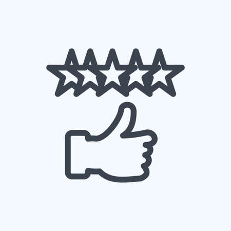 Icon Five Stars. suitable for Feedback symbol. Line Style. simple design editable. design template vector. simple symbol illustrationのイラスト素材