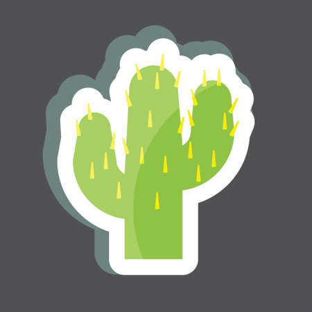 Sticker Cactus. suitable for Wild West symbol. simple design editable. design template vector. simple symbol illustrationのイラスト素材