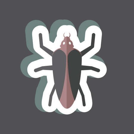 Sticker Cockroach. suitable for Animal symbol. simple design editable. design template vector....