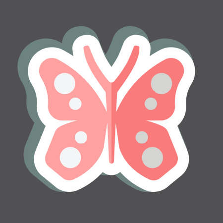 Sticker Butterfly. suitable for garden symbol. simple design editable. design template vector. simple symbol illustrationのイラスト素材