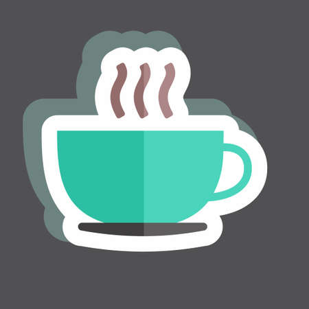 Sticker Coffee Cup. suitable for party symbol. simple design editable. design template vector. simple symbol illustrationのイラスト素材