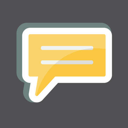 Sticker Chat Bubble. suitable for Education symbol. simple design editable. design template vector. simple symbol illustrationのイラスト素材