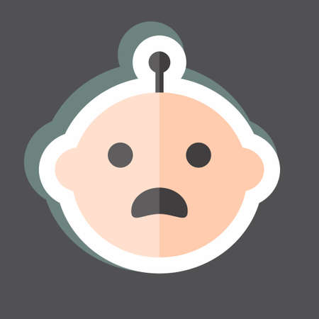 Sticker Crying Baby. suitable for Baby symbol. simple design editable. design template vector. simple symbol illustrationのイラスト素材