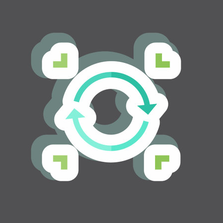 Sticker Data Synchronization. suitable for data analytics symbol. simple design editable. design template vector. simple symbol illustrationのイラスト素材