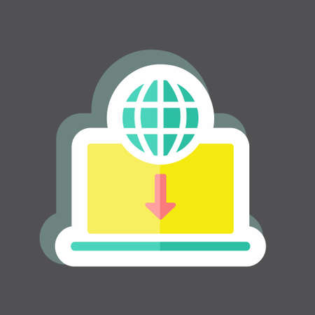 Sticker Digital Commerce. suitable for Education symbol. simple design editable. design template vector. simple symbol illustrationのイラスト素材