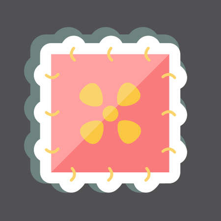 Sticker Embroidered Pattern. suitable for Tailor symbol. simple design editable. design template vector. simple symbol illustrationのイラスト素材