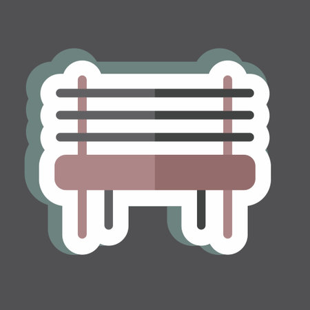Sticker Garden Bench. suitable for garden symbol. simple design editable. design template vector. simple symbol illustrationのイラスト素材