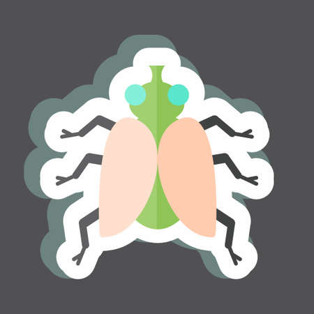 Sticker Fly. suitable for Animal symbol. simple design editable. design template vector. simple symbol illustrationのイラスト素材