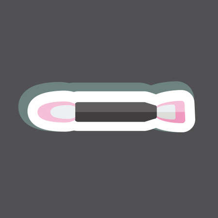 Sticker Eyeshadow applicator. suitable for beauty care symbol. simple design editable. design template vector. simple symbol illustrationのイラスト素材
