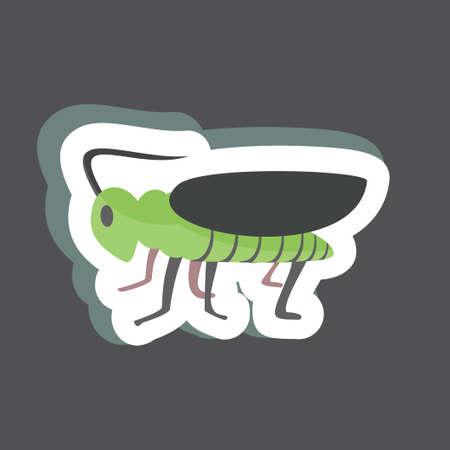 Sticker Grasshopper. suitable for Animal symbol. simple design editable. design template vector. simple symbol illustrationのイラスト素材