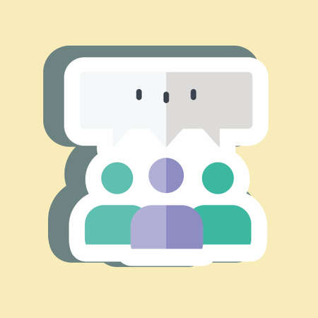 Sticker Group Opinion. suitable for Feedback symbol. simple design editable. design template vector....