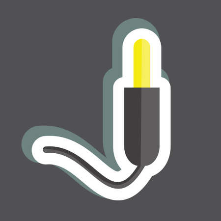 Sticker Headphones Pin. suitable for music symbol. color mate style. simple design editable. design template vector. simple symbol illustrationのイラスト素材