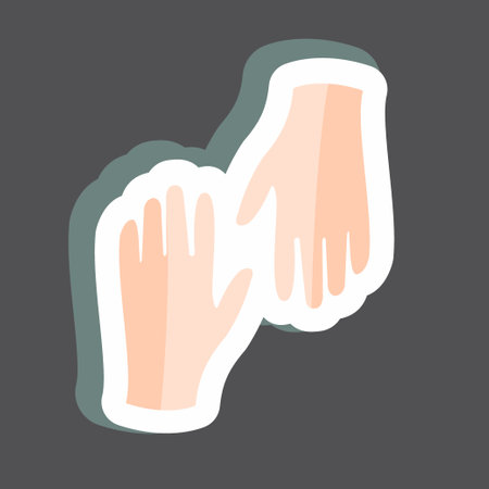Sticker Gloves. suitable for Spring symbol. simple design editable. design template vector. simple symbol illustrationのイラスト素材