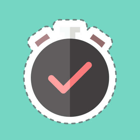 Sticker line cut Alarm On. suitable for Infographics symbol. simple design editable. design template vector. simple symbol illustrationのイラスト素材