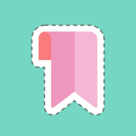 Sticker line cut Bookmark. suitable for Web Interface symbol. simple design editable. design template vector. simple symbol illustrationのイラスト素材