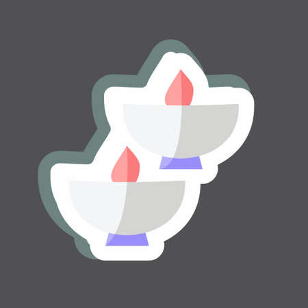 Sticker Lighted Bowls. suitable for Spa symbol. simple design editable. design template vector. simple symbol illustrationのイラスト素材