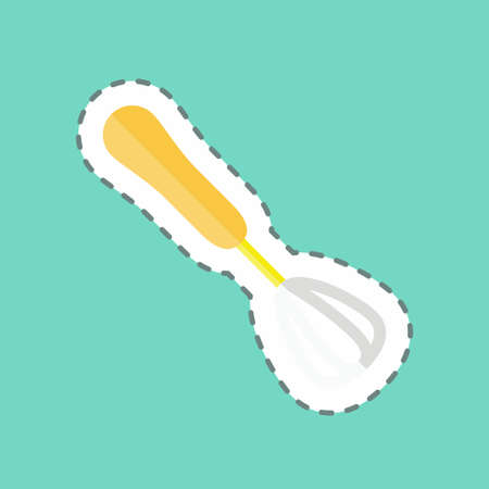 Sticker line cut Beater. suitable for Home symbol. simple design editable. design template vector. simple symbol illustrationのイラスト素材